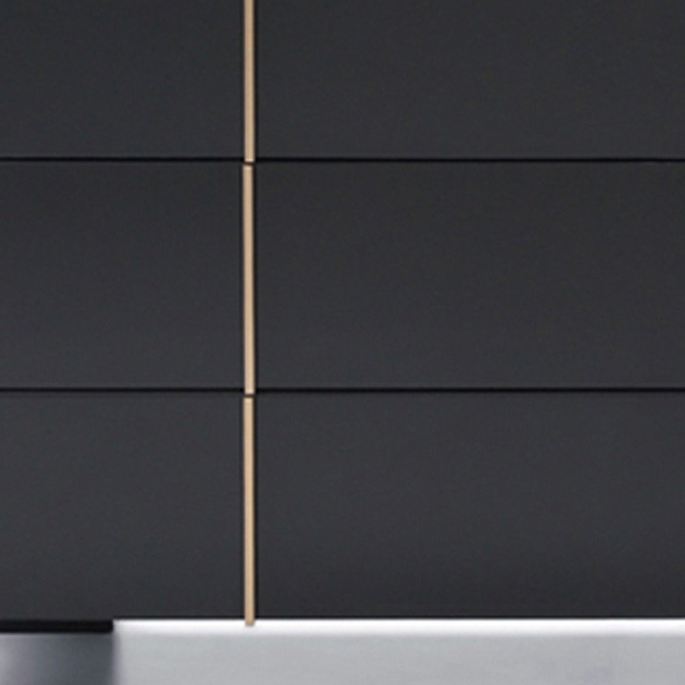 29" Black And Brushed Bronze Dresser