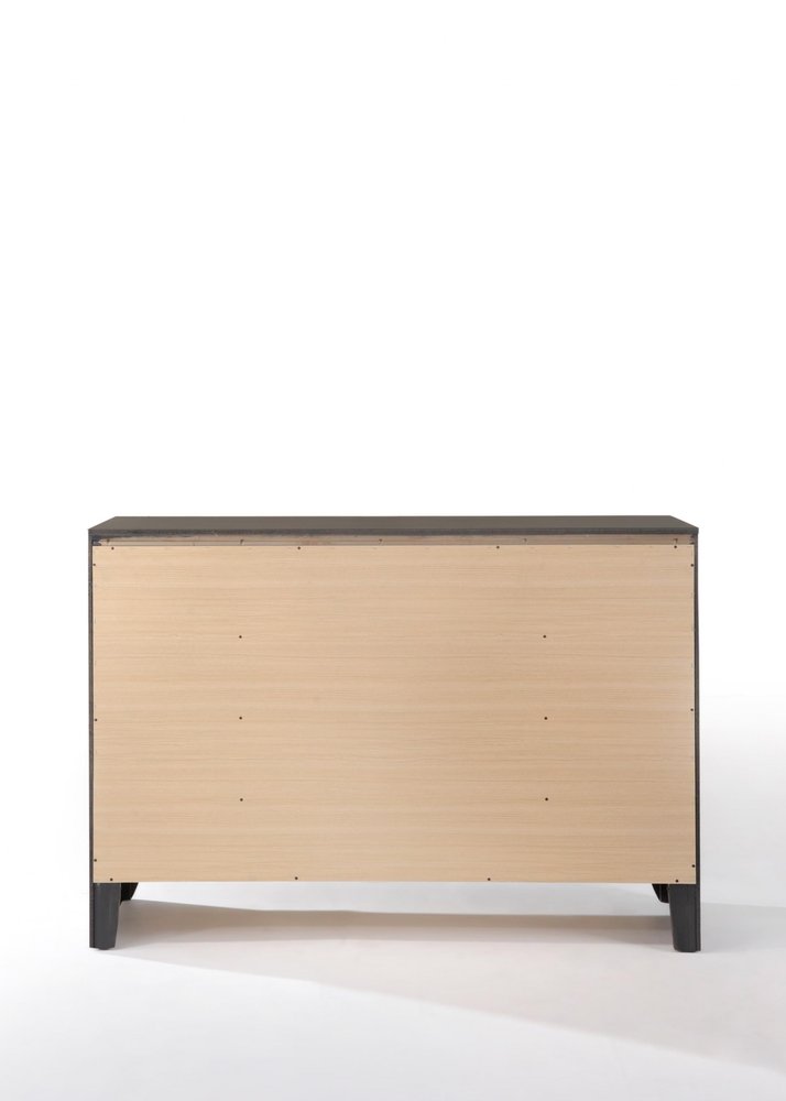 32" Gray Wood Five Drawer Dresser
