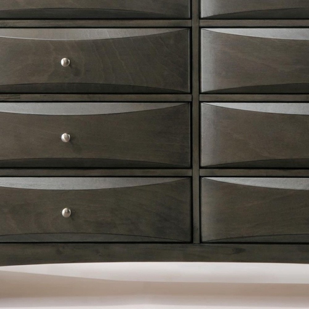 32" Gray Wood Five Drawer Dresser