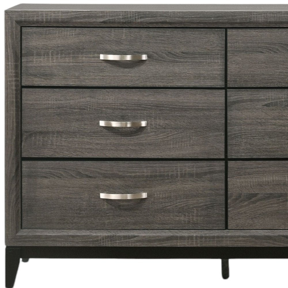 31" Gray Wood Five Drawer Dresser