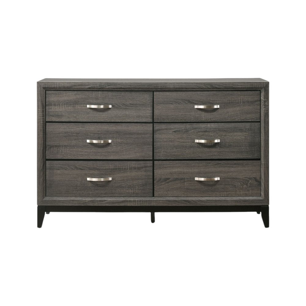 31" Gray Wood Five Drawer Dresser