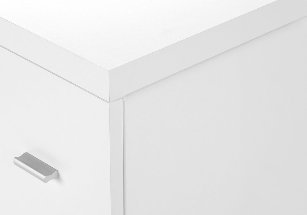17.75" X 17.75" X 23" White Particle Board Hollow Core 2 Drawers Office Cabinet