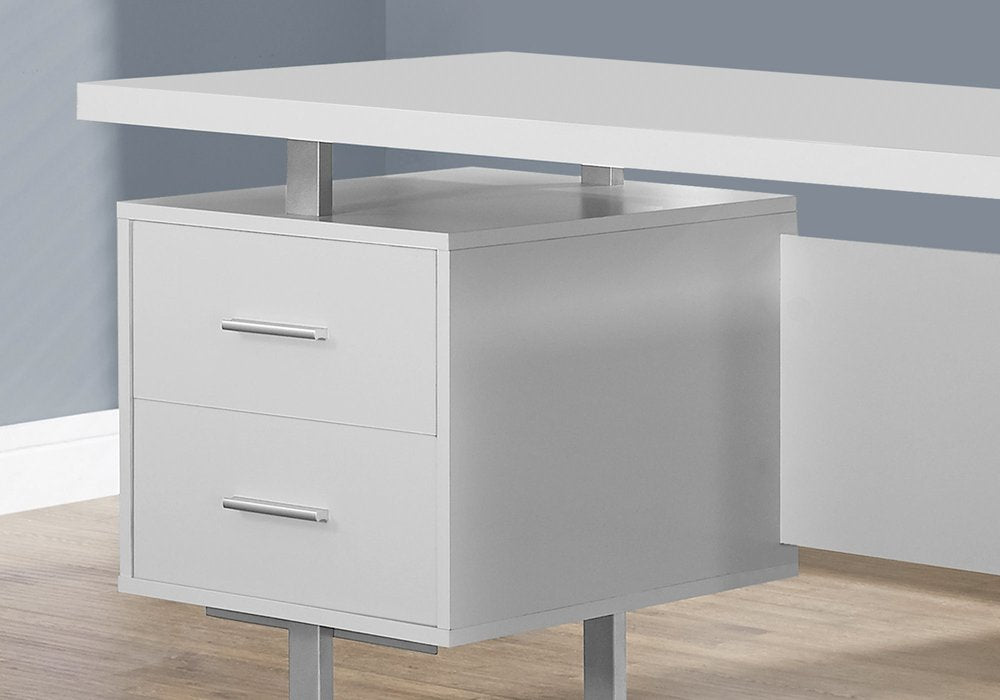 24" Black and Silver Computer Desk With Three Drawers