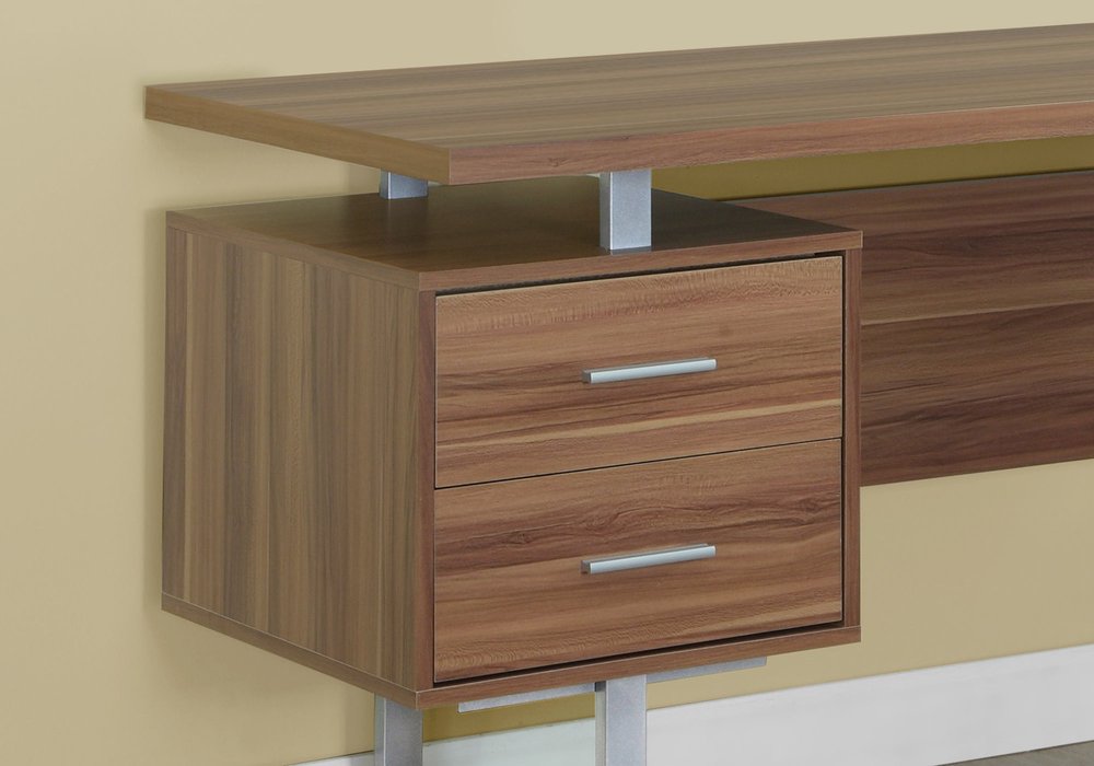 24" Black and Silver Computer Desk With Three Drawers