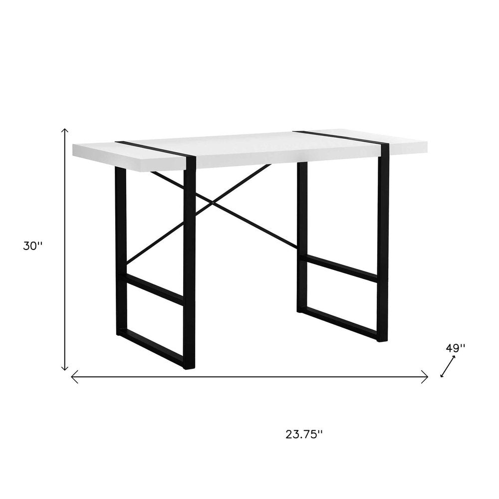 24" White and Black Computer Desk