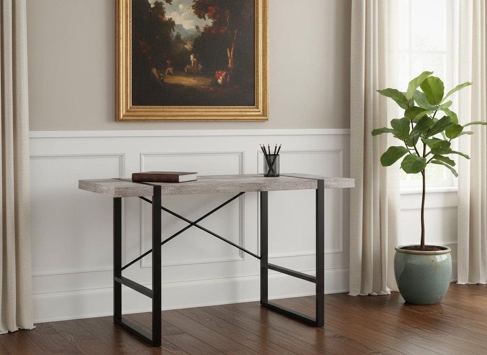24" Taupe and Black Computer Desk