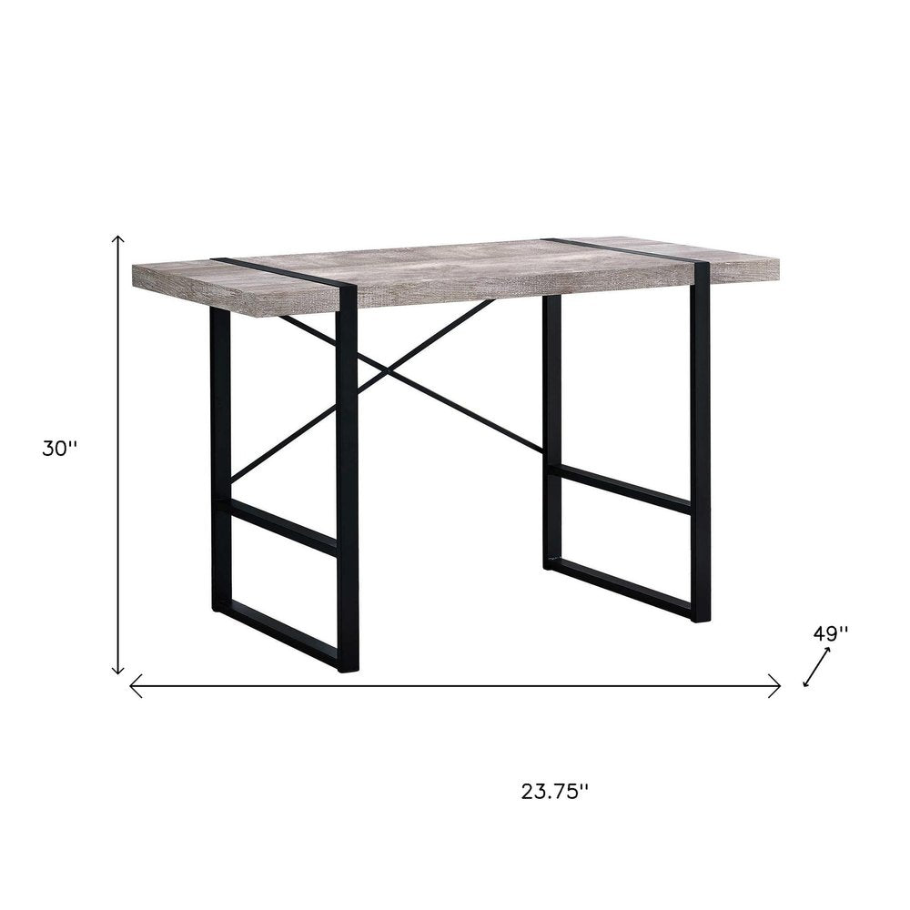 24" Taupe and Black Computer Desk