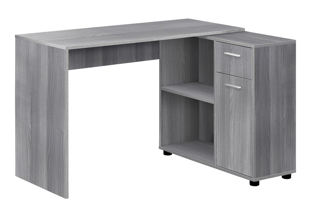 34" White L Shape Computer Desk With Two Drawers