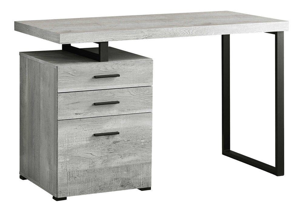 24" Brown and Black Computer Desk With Three Drawers