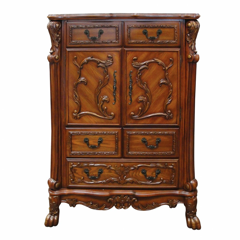 20" X 66" X 38" Cherry Oak Wood Poly Resin Dresserserver