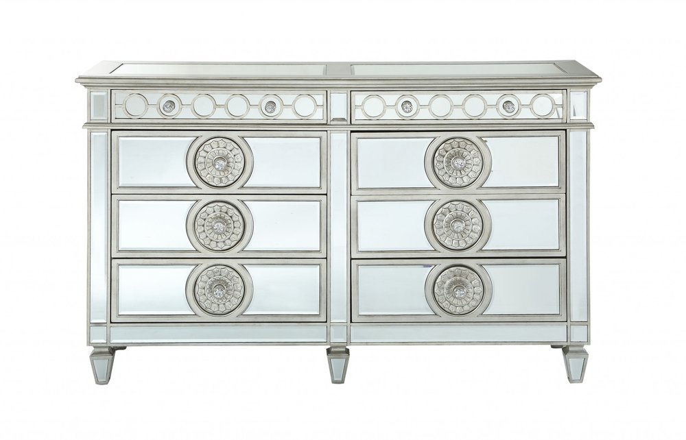 21" X 44" X 56" Mirrored Wood Chest