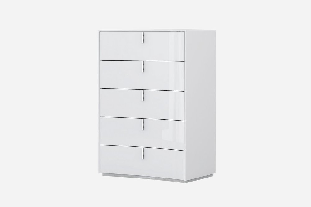 62" X 19" X 30" White Dresser