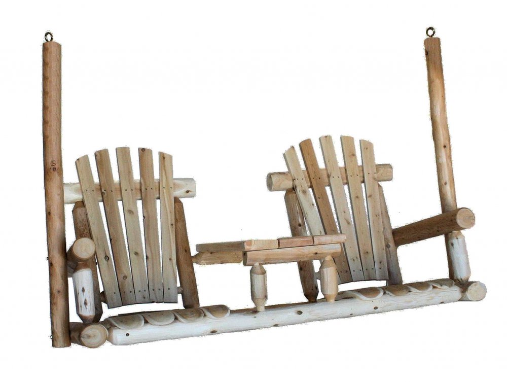 71" X 24" X 49" Natural Wood Tete-A-Tete Porch Swing