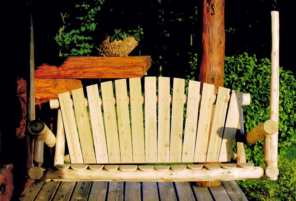 71" X 24" X 47" Natural Wood Porch Swing