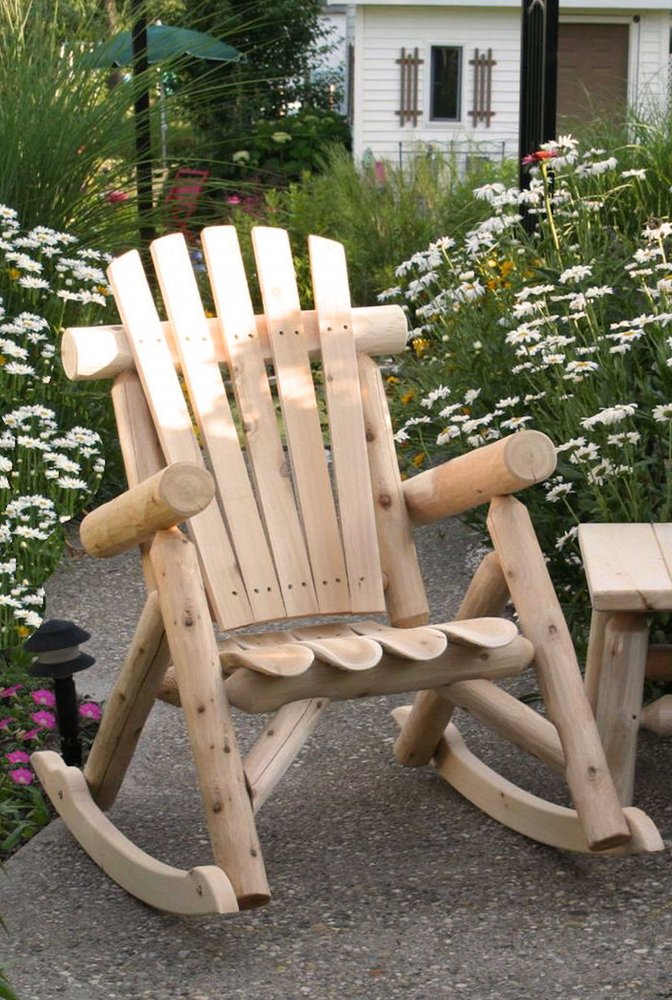 31" X 42" X 41" Natural Wood Rocking Chair