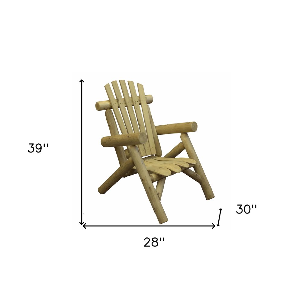 28" X 30" X 39" Natural Wood Lounge Chair