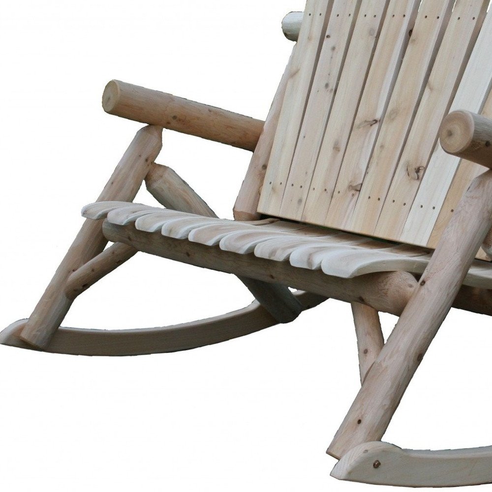 53" X 42" X 40" Natural Wood Rocking Loveseat