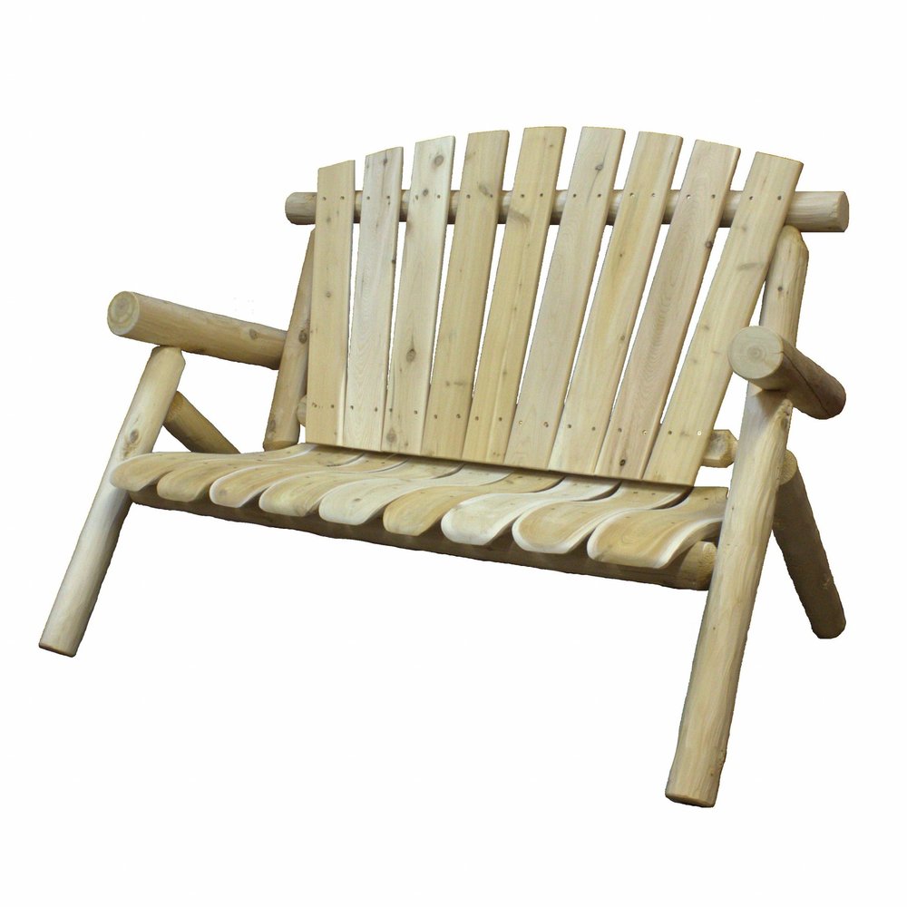 50" X 30" X 39" Natural Wood Loveseat
