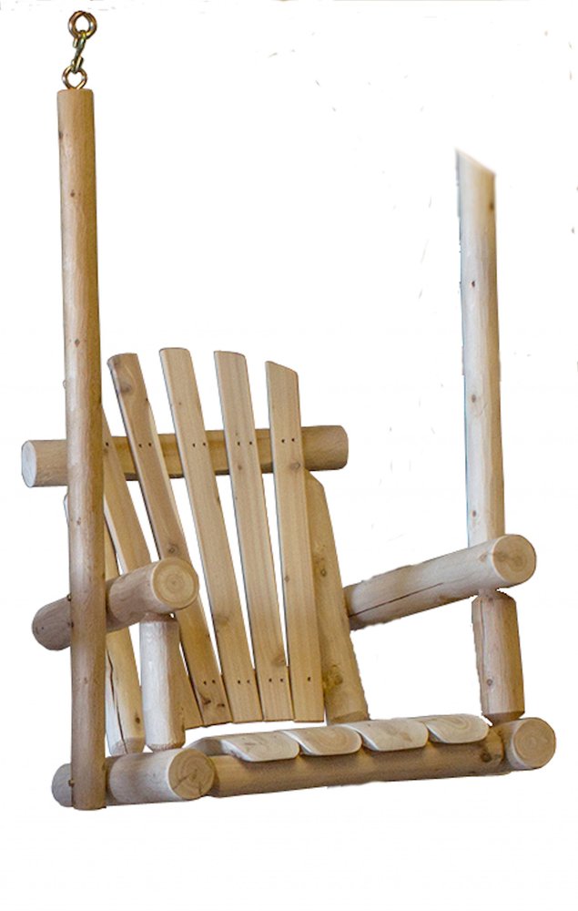 31" X 24" X 47" Natural Wood Single Chair Porch Swing