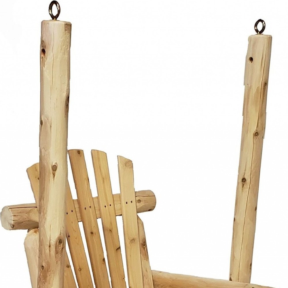 31" X 24" X 47" Natural Wood Single Chair Porch Swing