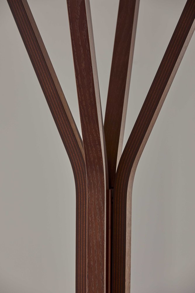 68" Natural Modern Wood Coat Tree Rack