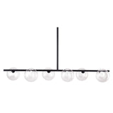 Black Kitchen Island Six Light Metal Ceiling Light