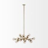 Gold Metal Eighteen Bulb Hanging Chandelier