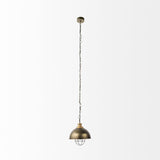 Distressed Bronze Metal Dome Hanging Light