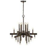 Brown Candle Style Multi Light Metal Dimmable Chandelier