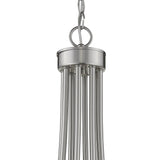 Silver Candle Style Eight Light Metal Dimmable Chandelier