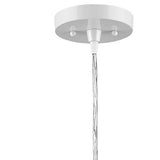 White Metal Hanging Light with Dome Shade