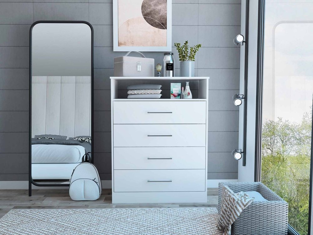 31" Black Four Drawer Vertical Dresser