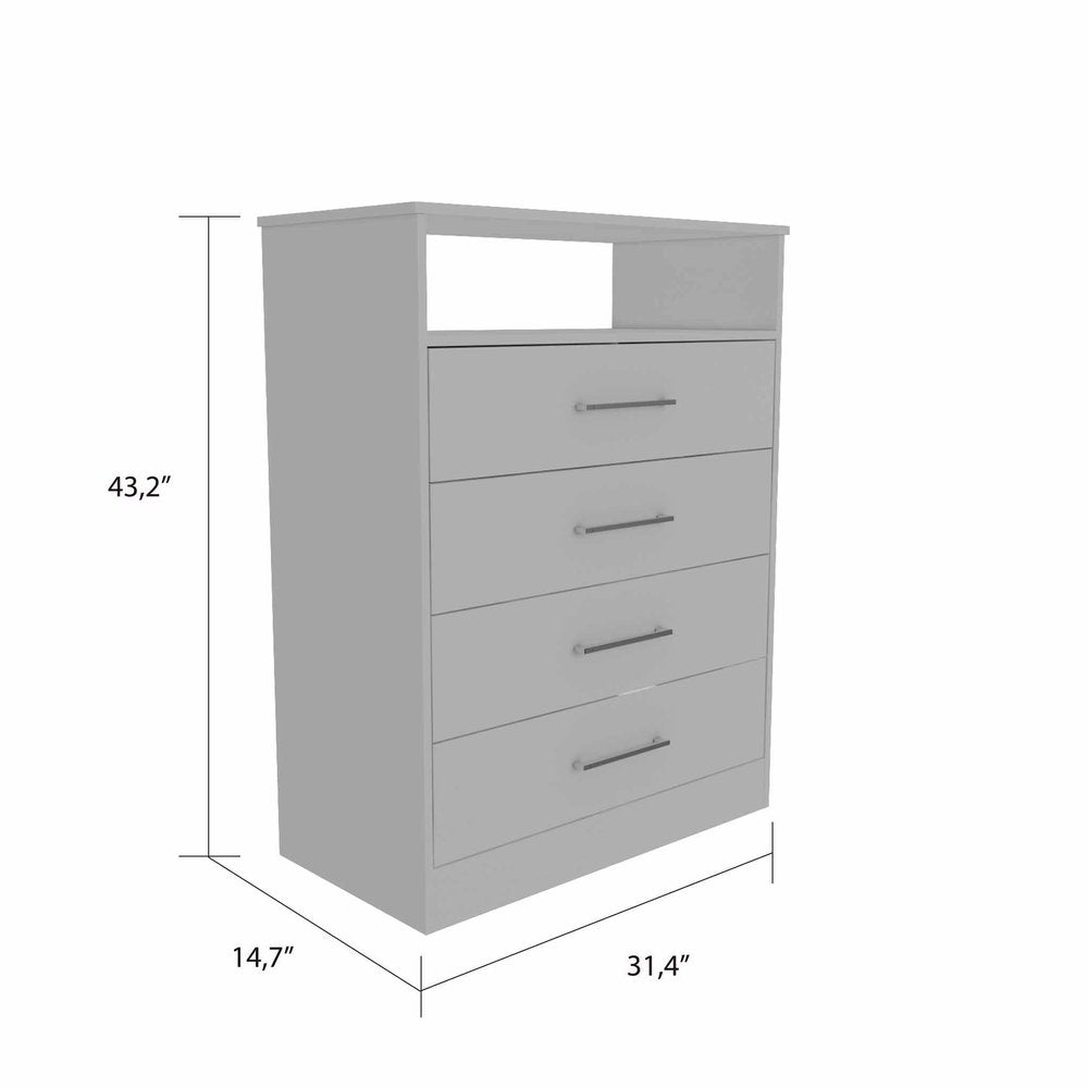 31" Black Four Drawer Vertical Dresser