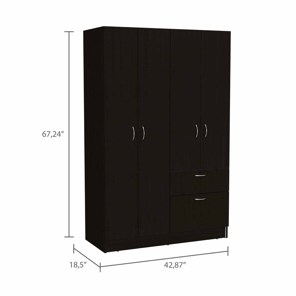 71" Black and White Single Drawer Combo Dresser