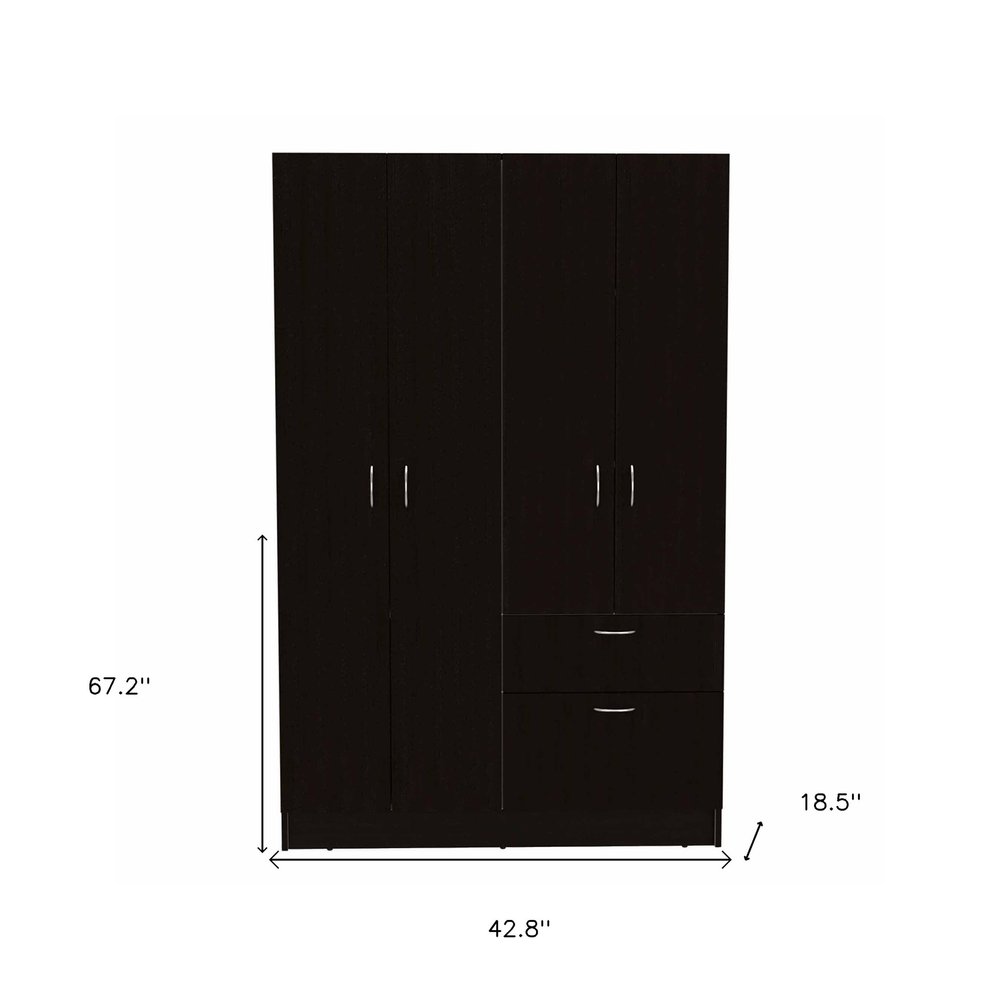 71" Black and White Single Drawer Combo Dresser