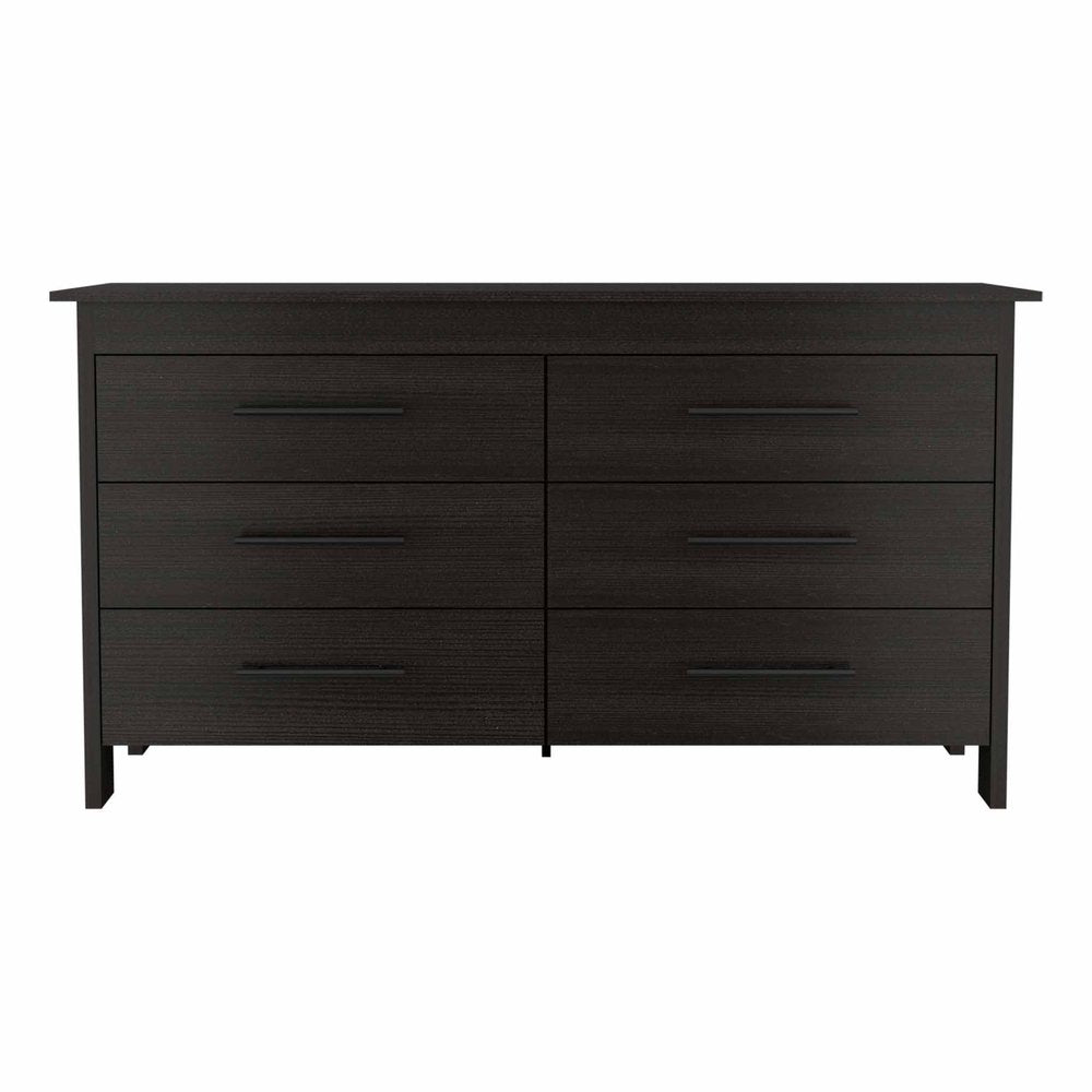 59" White Six Drawer Double Dresser