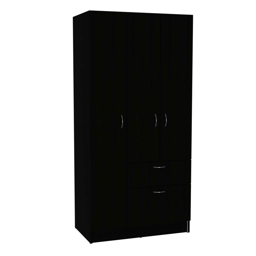 71" Black and White Single Drawer Combo Dresser