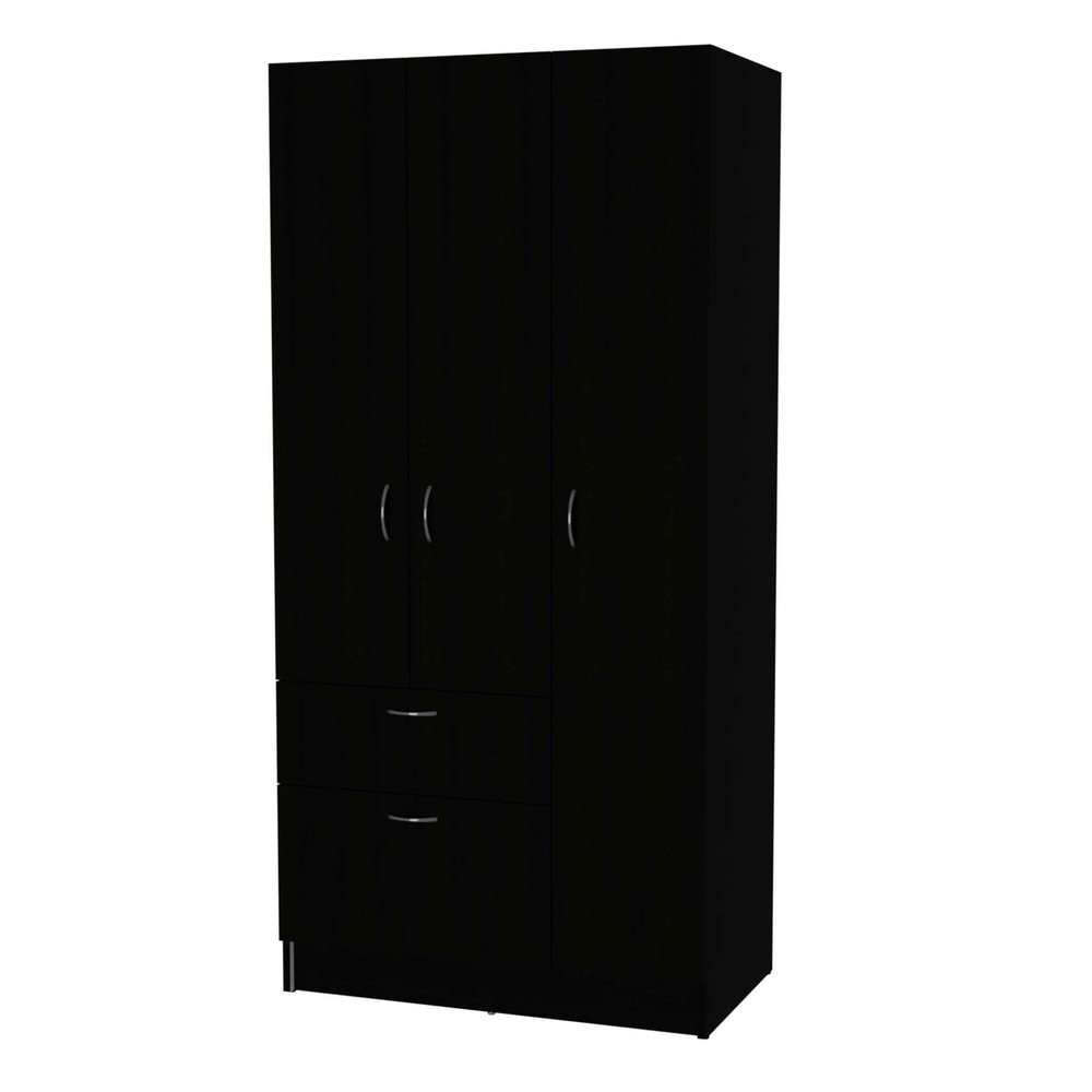 71" Black and White Single Drawer Combo Dresser