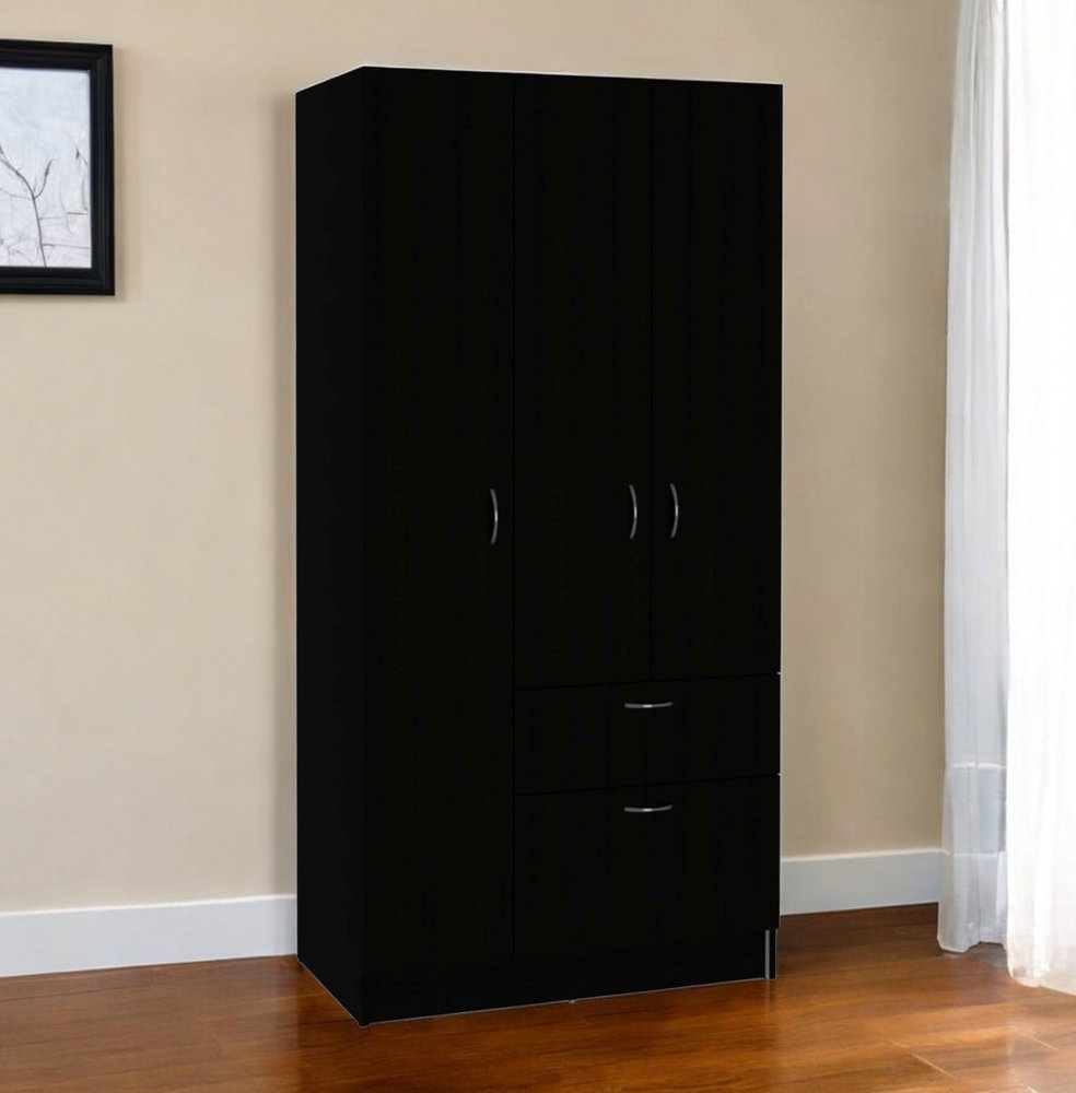 71" Black and White Single Drawer Combo Dresser