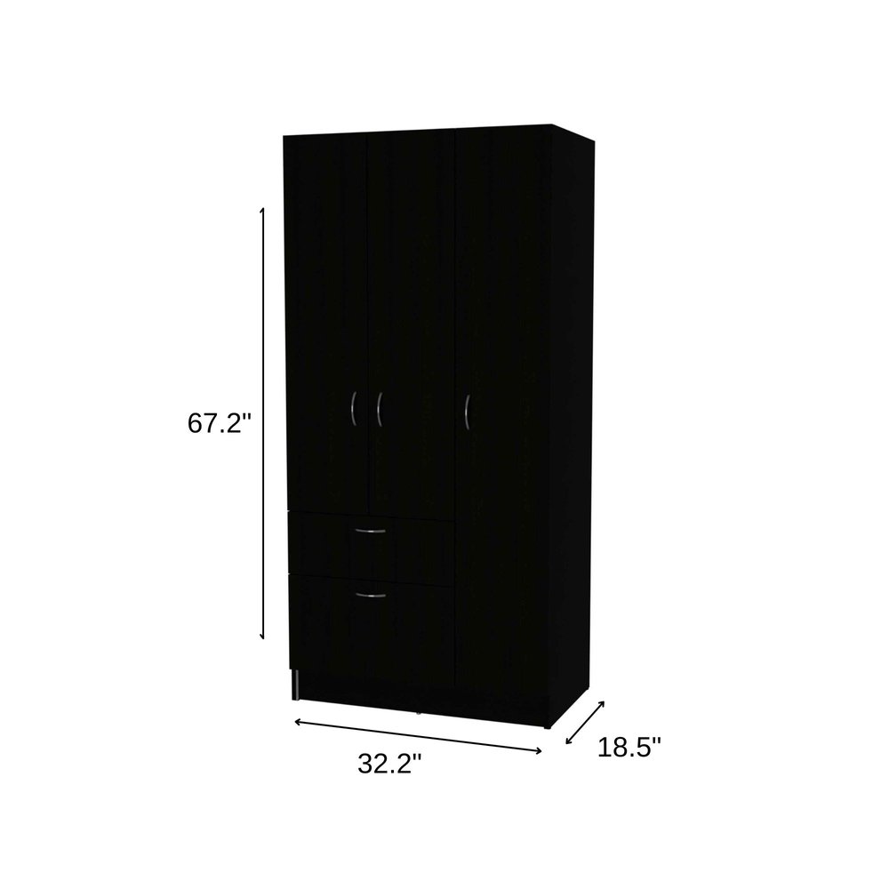 71" Black and White Single Drawer Combo Dresser