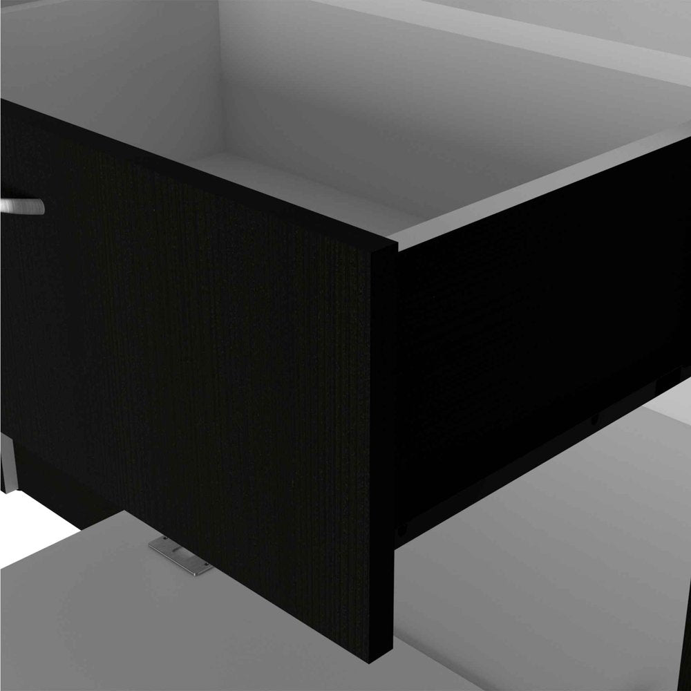 71" Black and White Single Drawer Combo Dresser