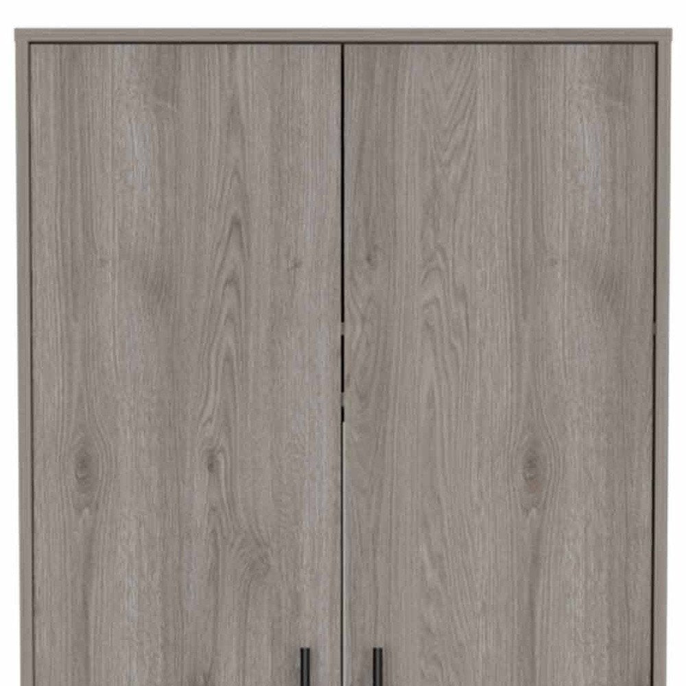 71" White Wood Two Door Single Drawer Combo Dresser