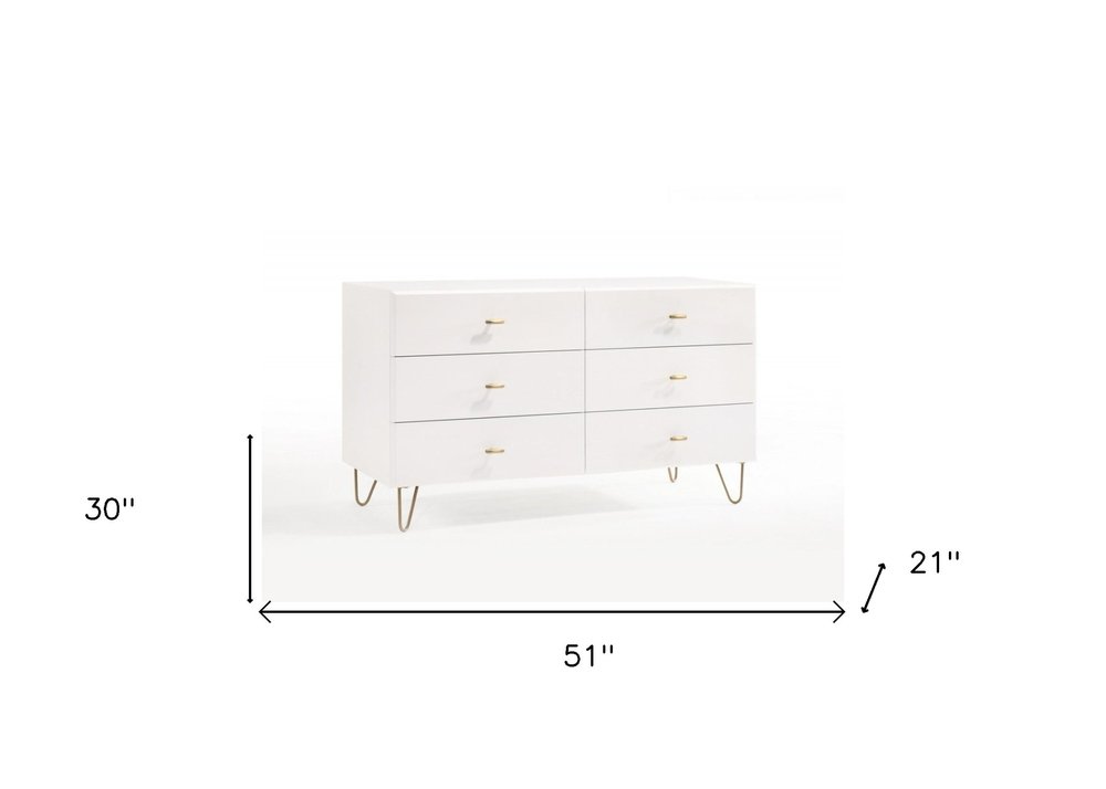 30" White Manufactured Wood Five Drawer Chest