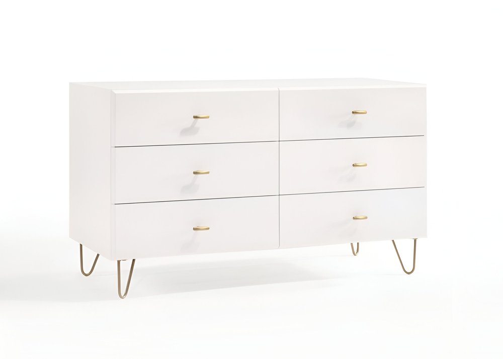 30" White Manufactured Wood Five Drawer Chest