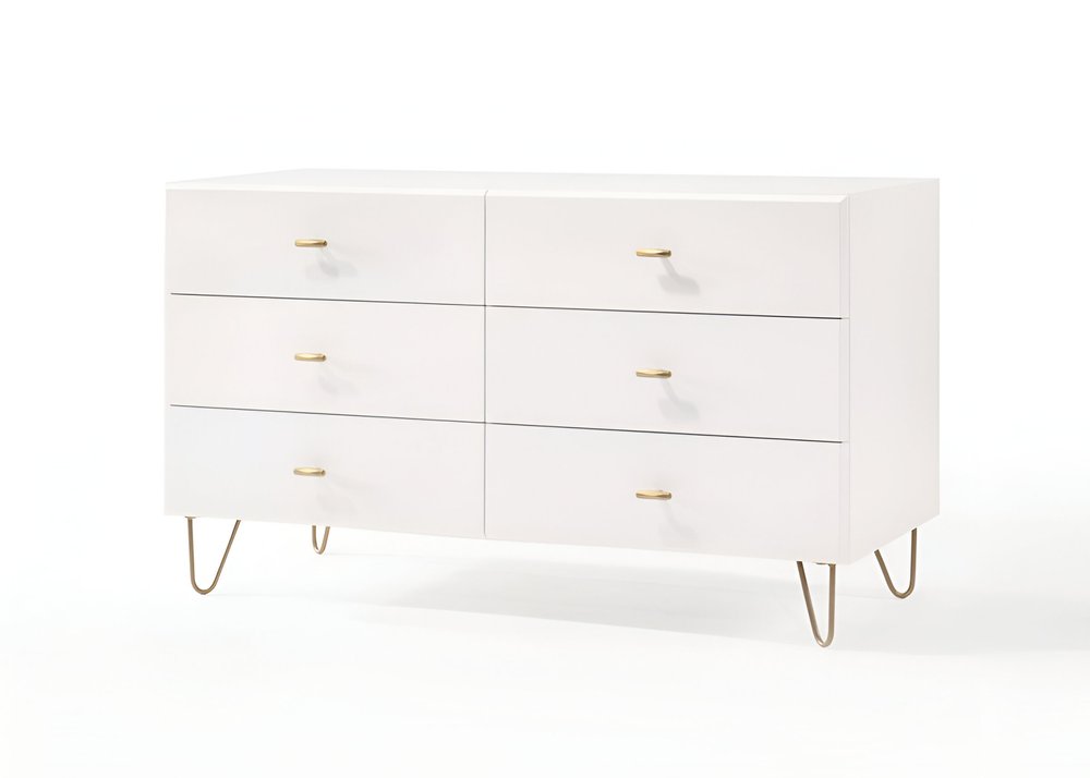30" White Manufactured Wood Five Drawer Chest