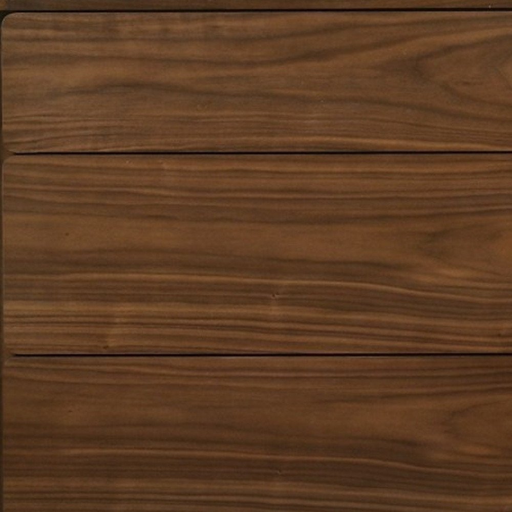 35" Walnut Solid Wood Five Drawer Chest