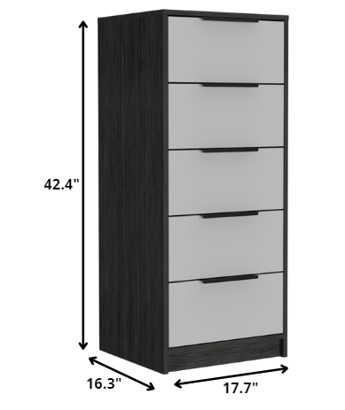 28" White And Smokey Oak Manufactured Wood Three Drawer Dresser