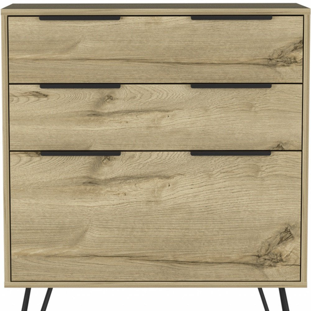 47" Brown and Black Four Drawer Double Dresser