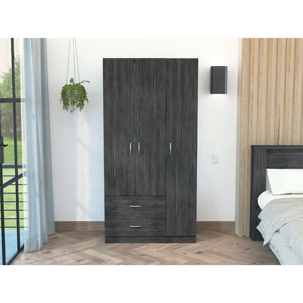 71" Light Oak Manufactured Wood Two Drawer Combo Dresser