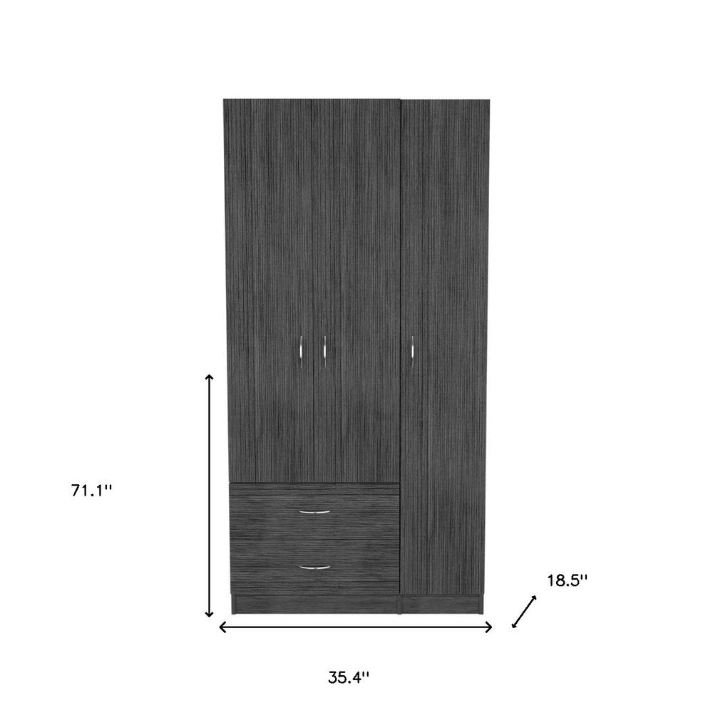 71" Light Oak Manufactured Wood Two Drawer Combo Dresser